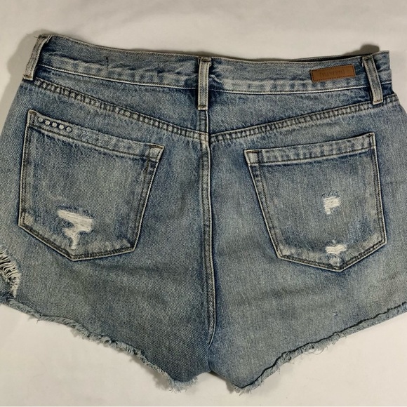 Blank NYC Button Fly Denim Shorts Distressed Light Wash Sz 30 Frayed 5 Pocket - Picture 3 of 7
